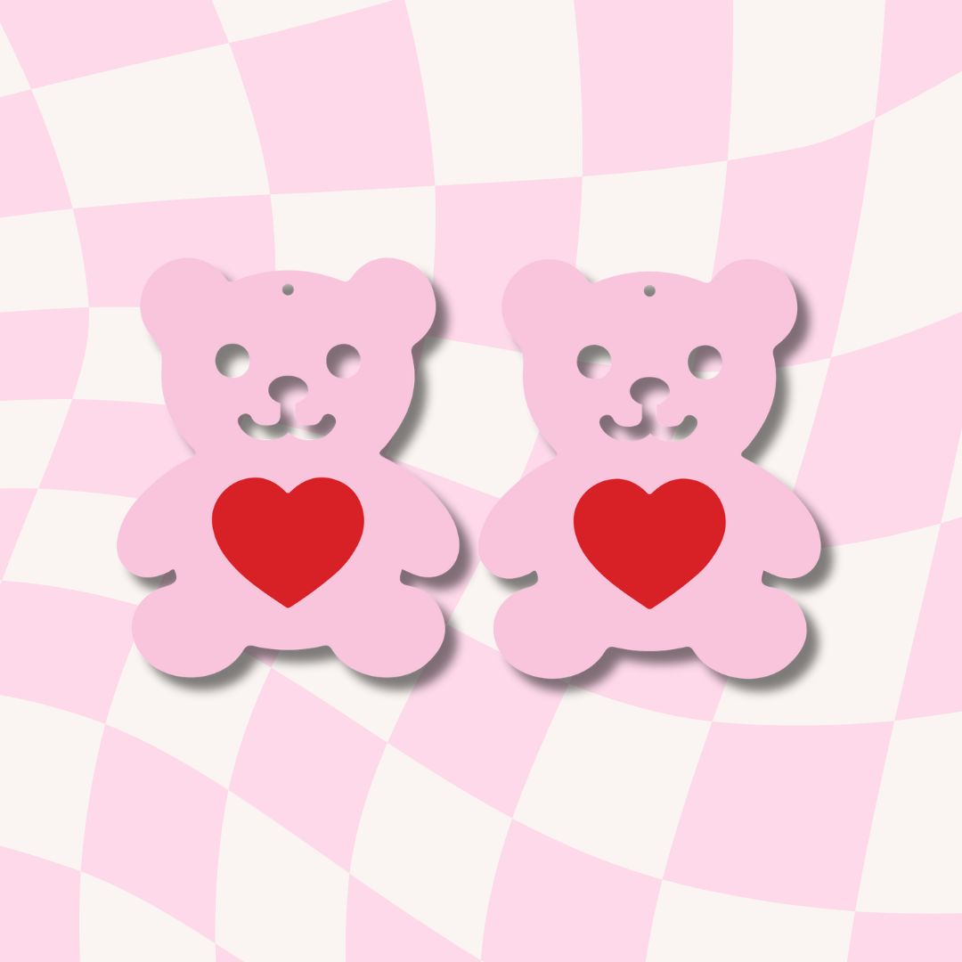 Teddy Heart Earrings Digital Bundle