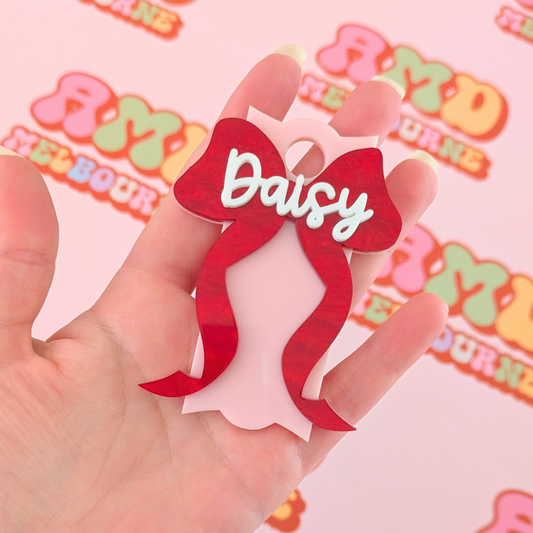 Red and Pink Bow Stanley Topper