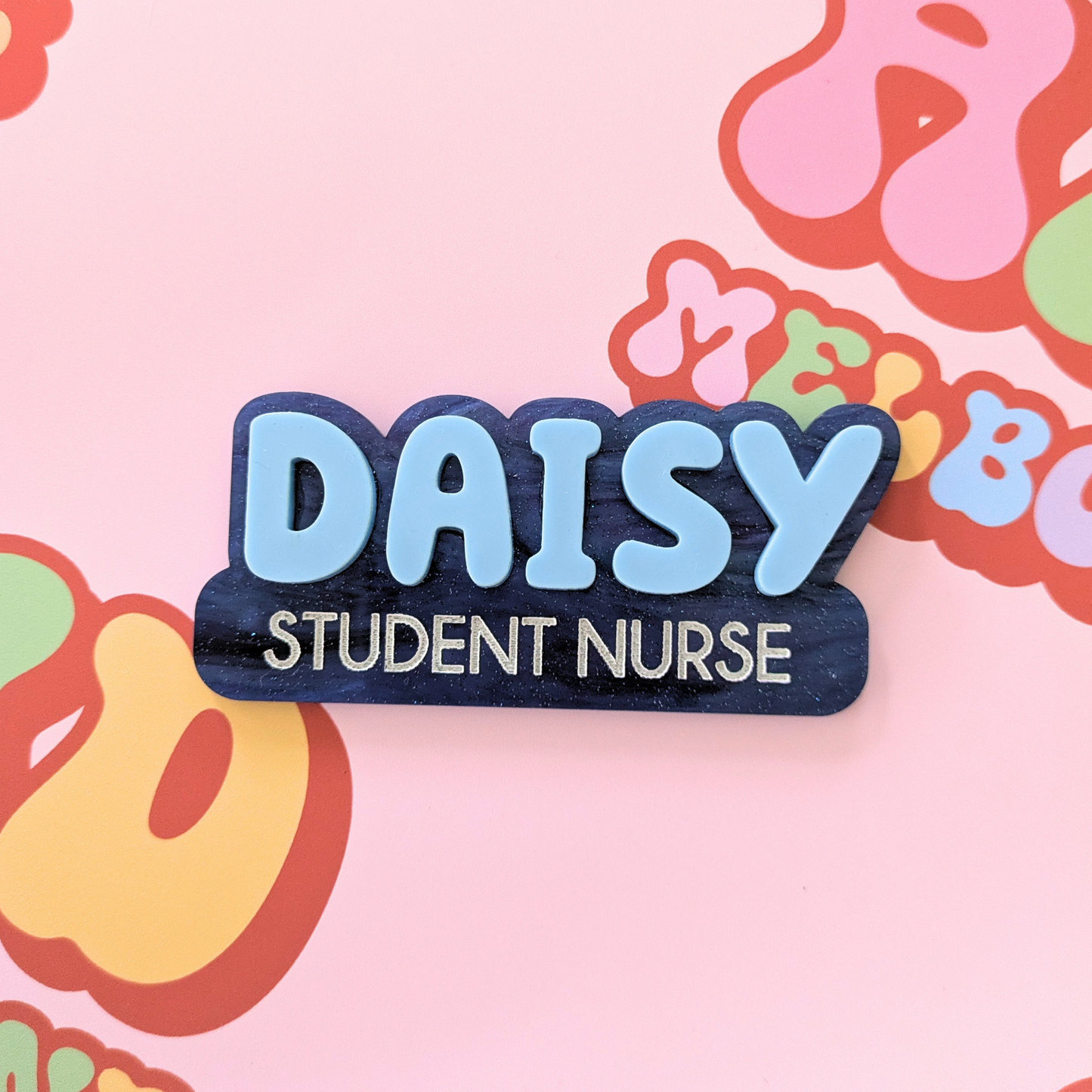 Pearlescent Swirl Name Badges
