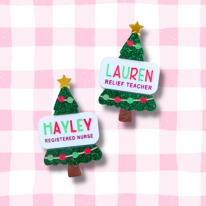 Christmas Tree Name Badge