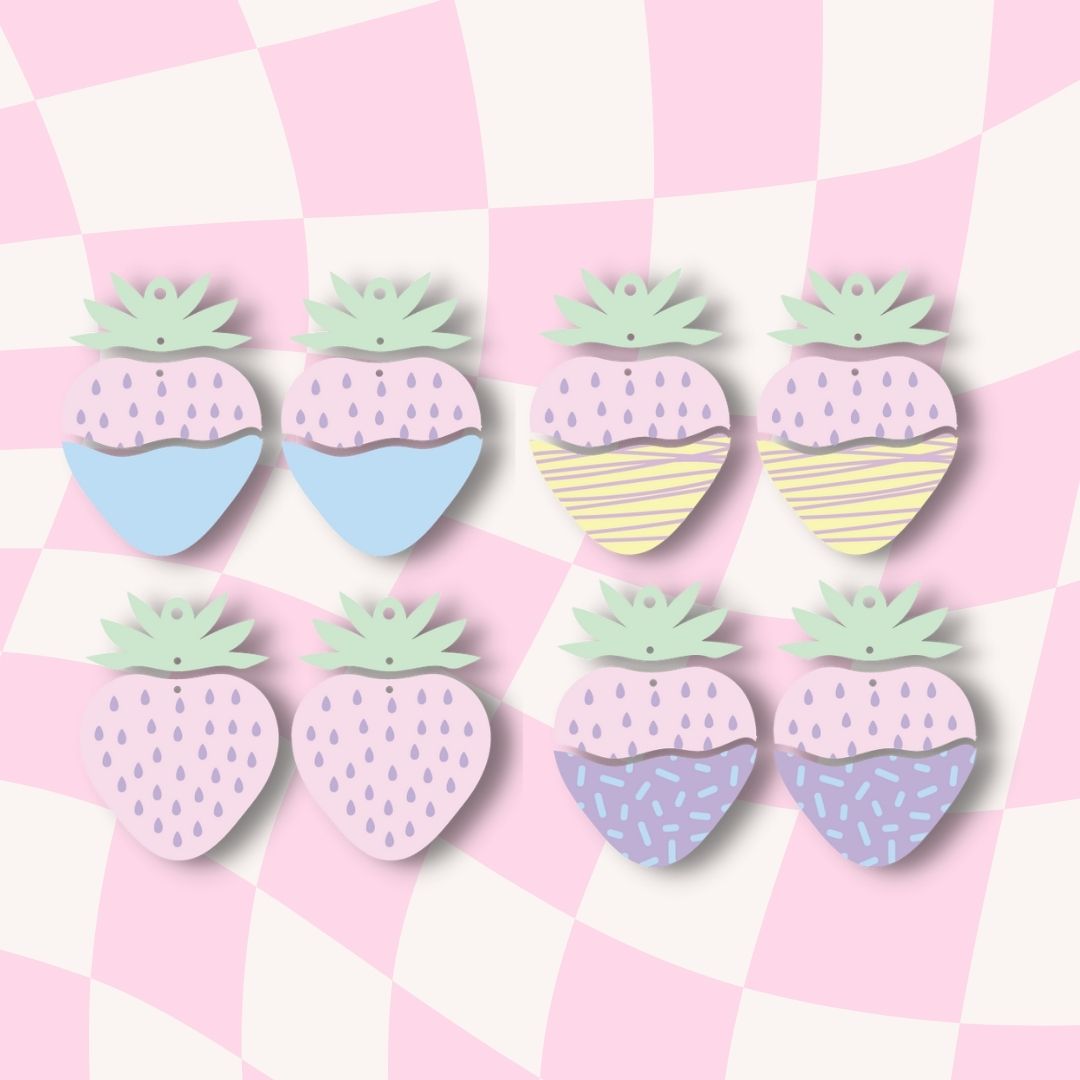 Strawberry Earrings Digital Bundle