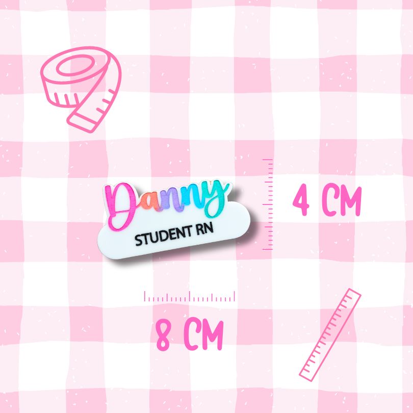 Rainbow Calligraphy Name badge