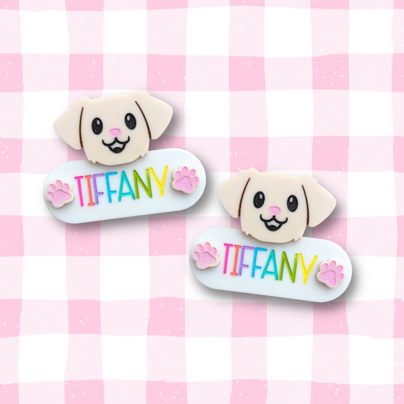 Puppy Paw Print Name Badge