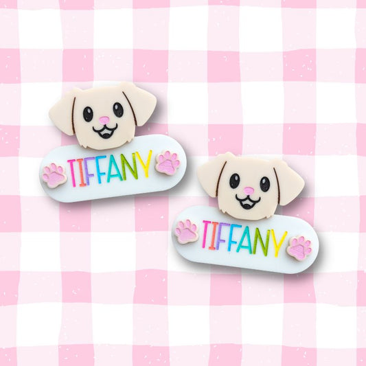 Puppy Paw Print Name Badge