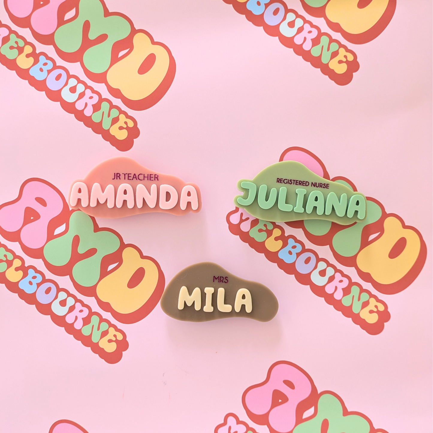 Bohemian Bubble Letter Badges