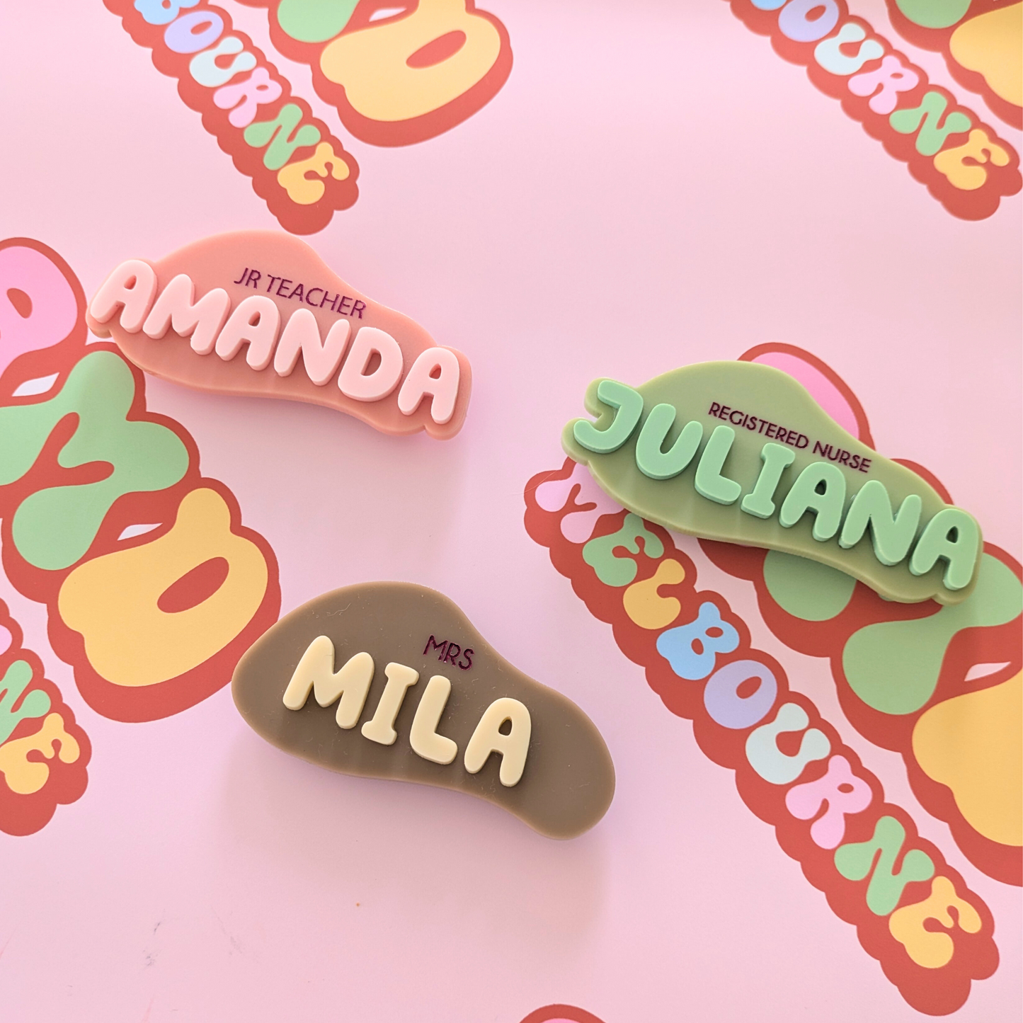 Bohemian Bubble Letter Badges