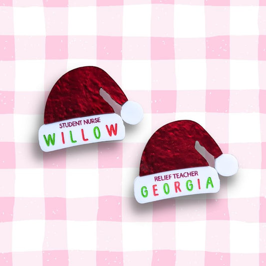Santa Hat Name Badge