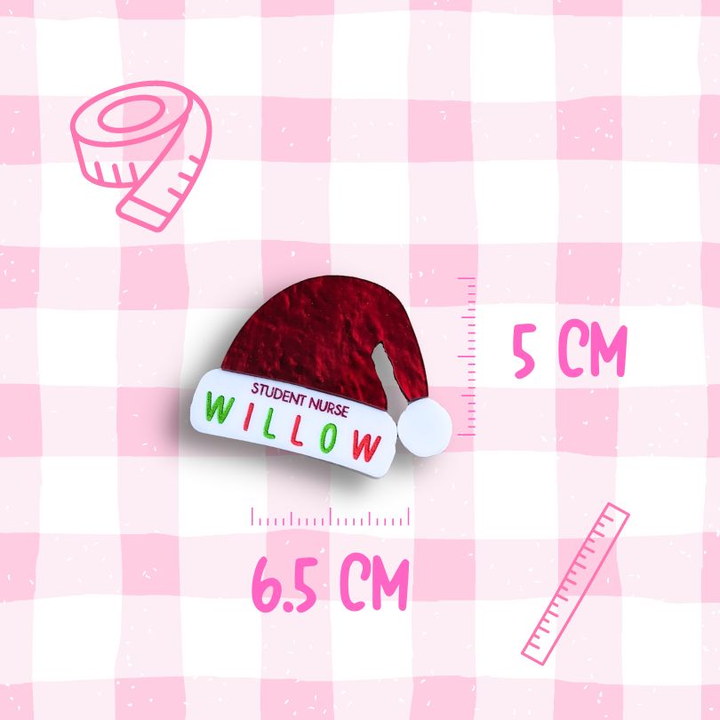 Santa Hat Name Badge