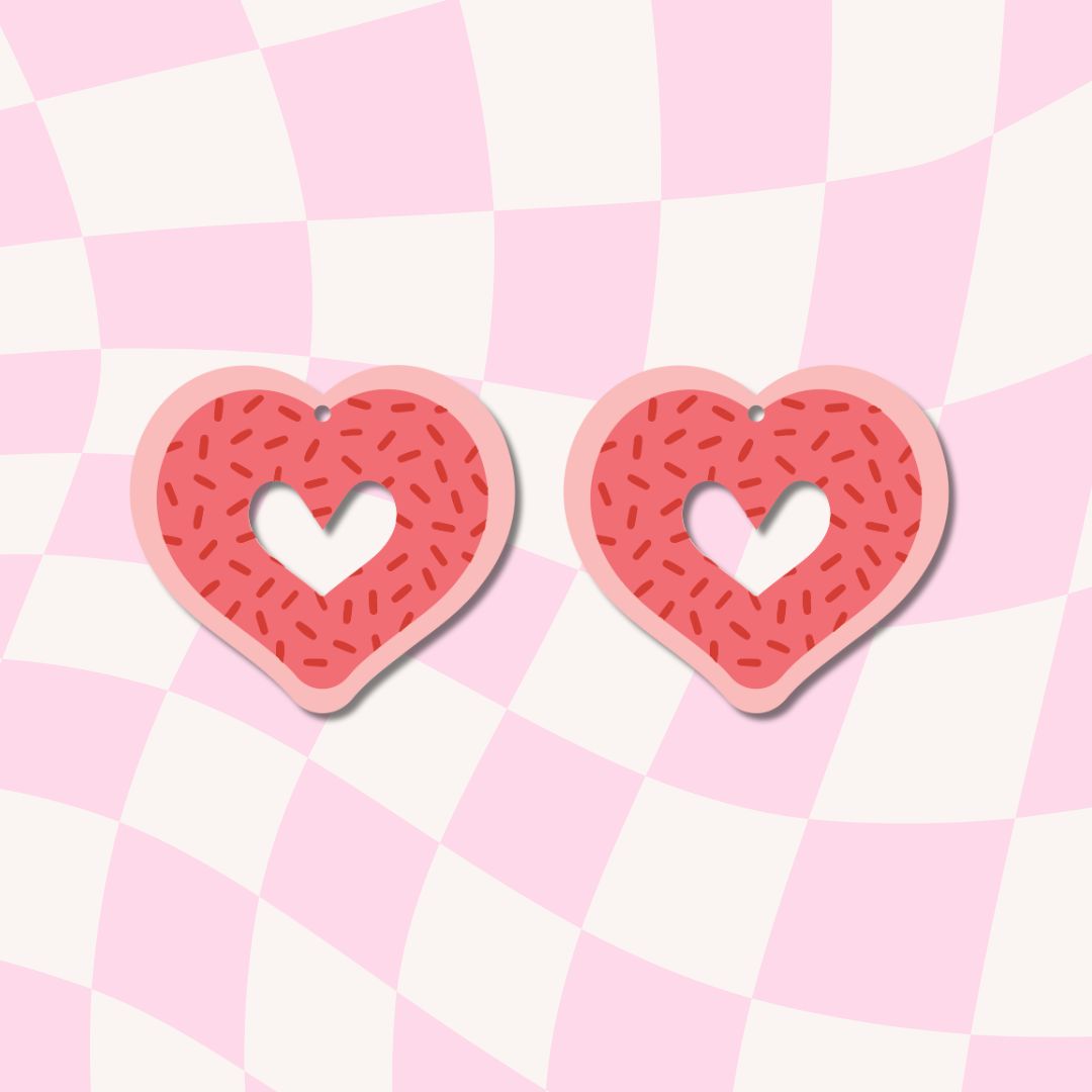 Sprinkle Cookie Heart Earrings Digital Bundle