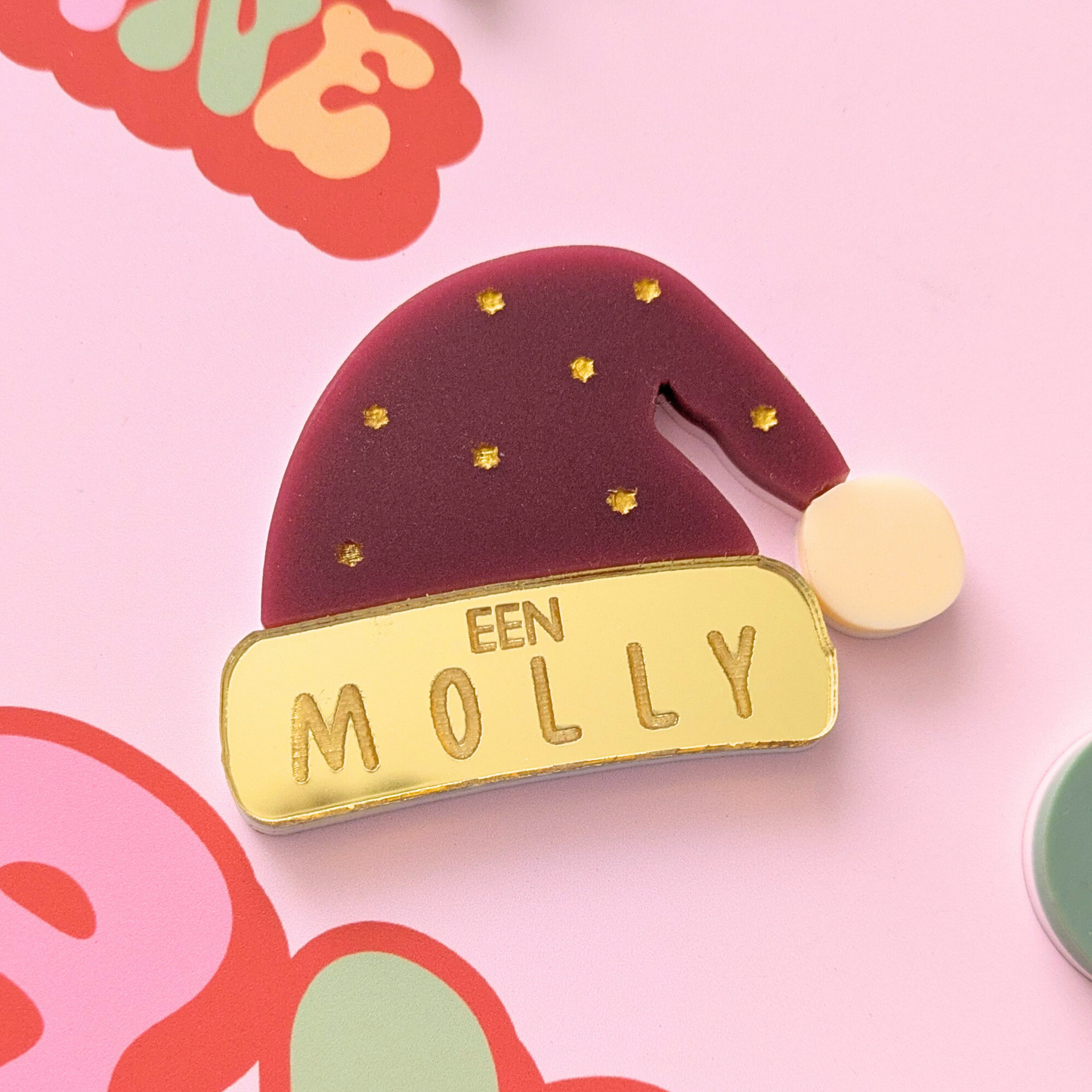 Layered Santa Hat Badge