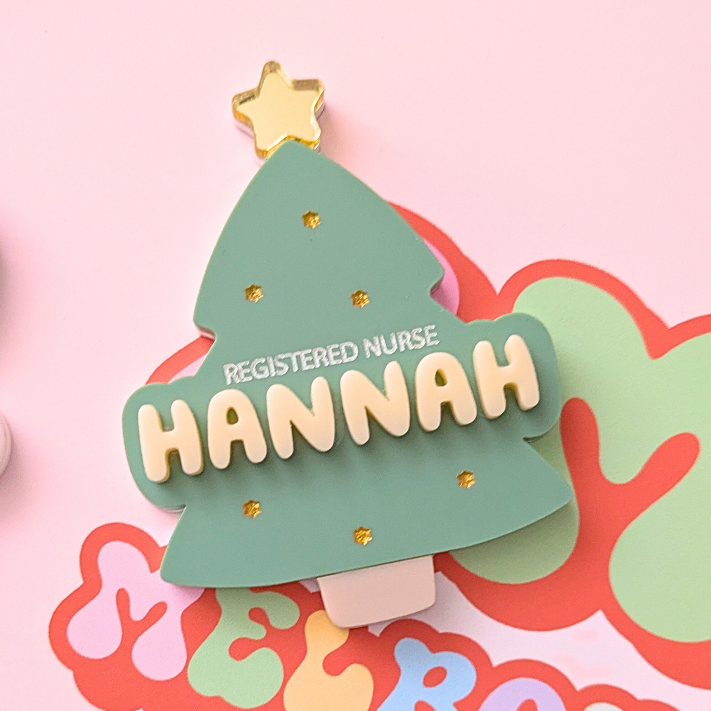 Layered Christmas Tree Badge