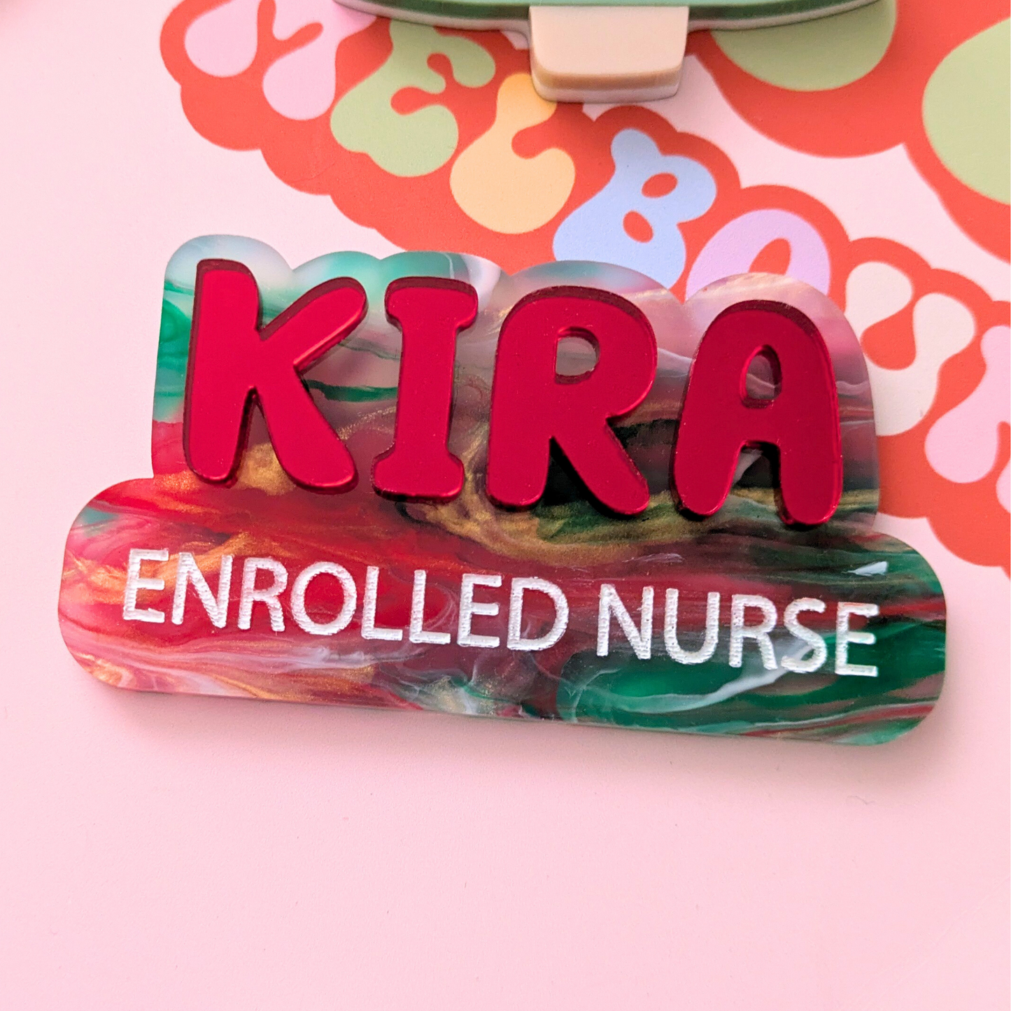 Christmas Pearlescent Badge