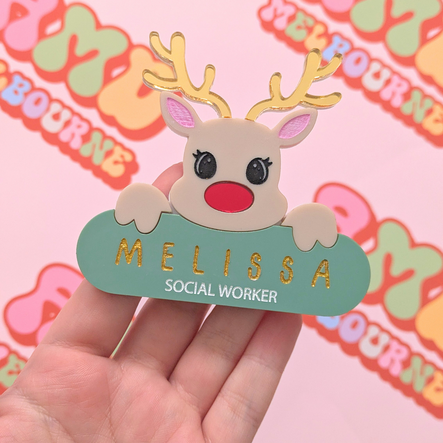 Rudolph Name Badge
