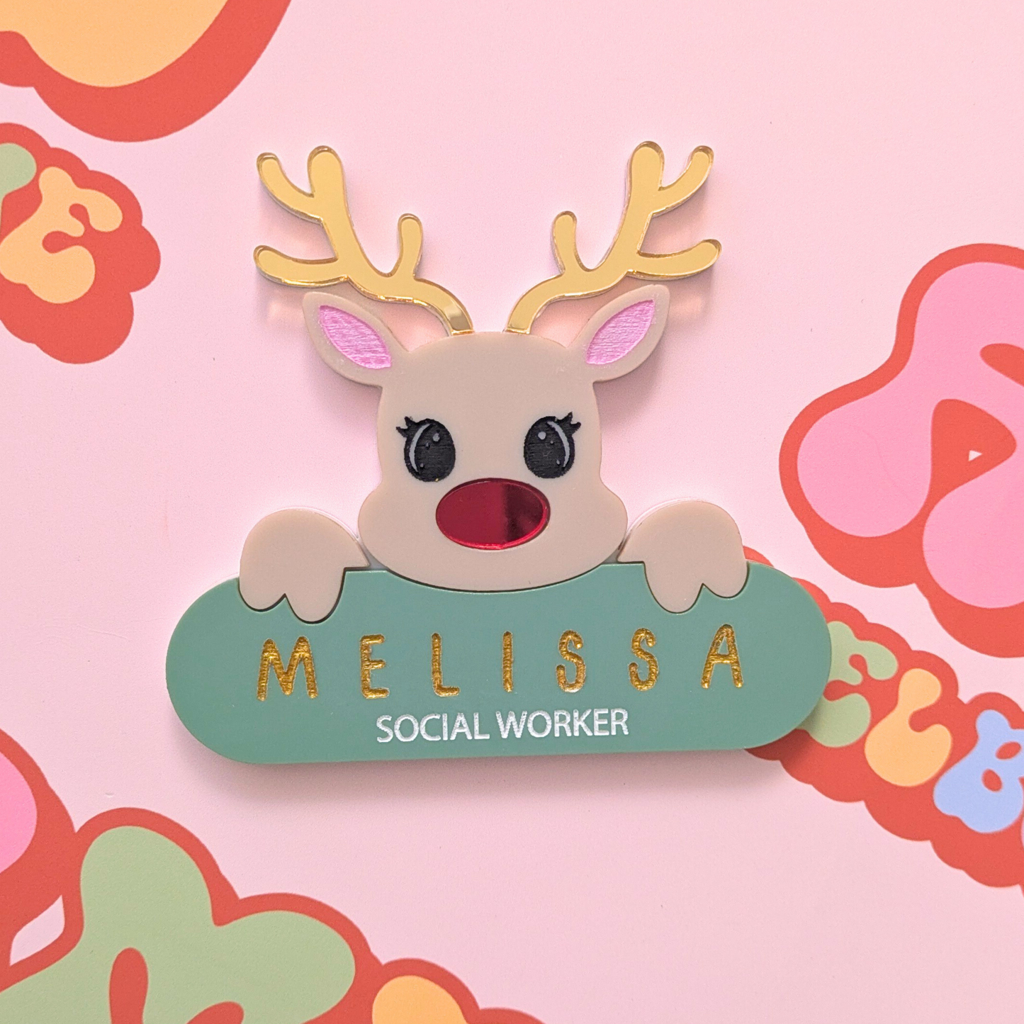 Rudolph Name Badge