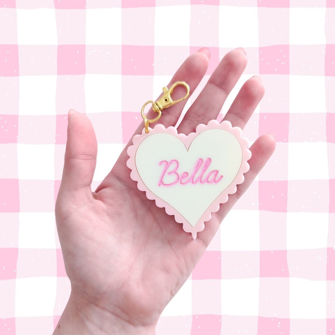 Frilly Heart Keychain