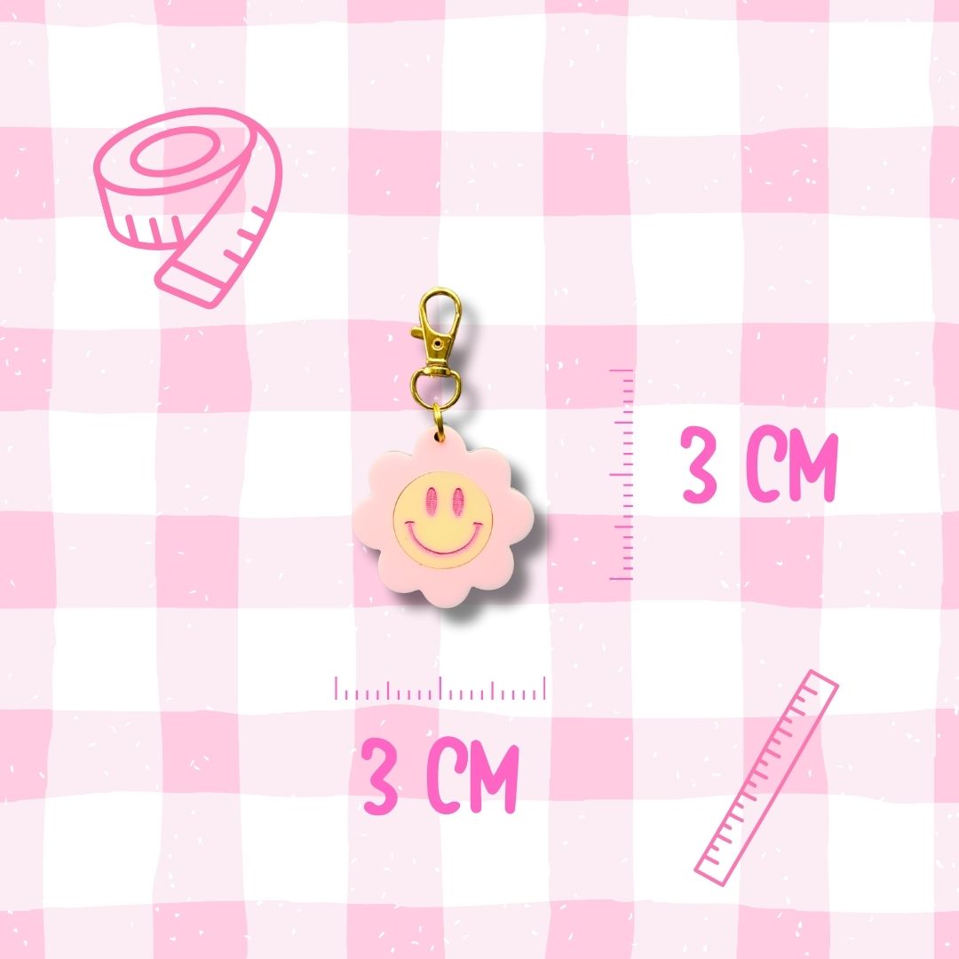 Smiley Daisy Keychain