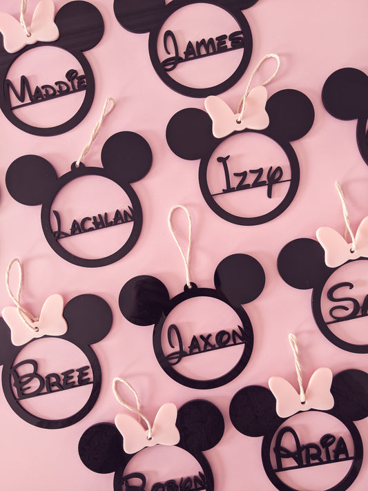 Acrylic Minnie & Mickey Ornaments