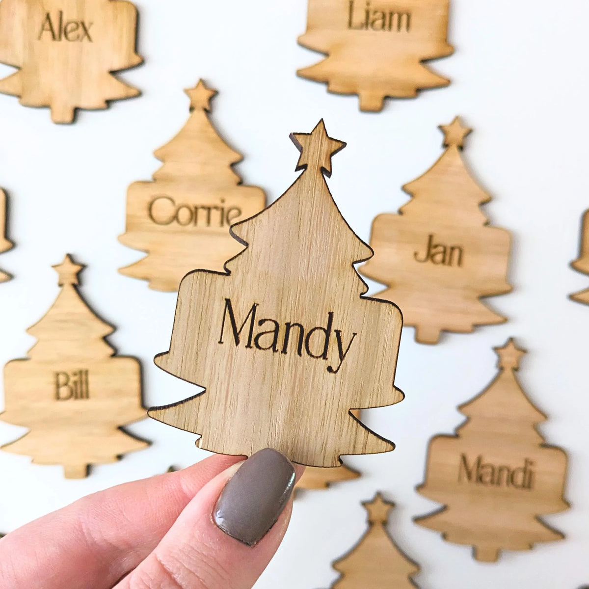 Timber Christmas Tree Place Cards