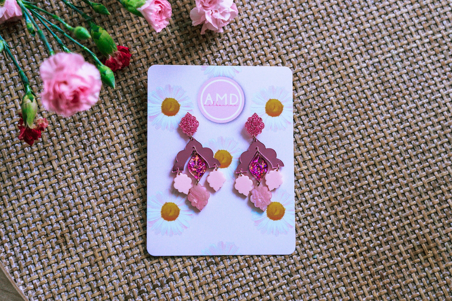 Pink Filigree Dangles