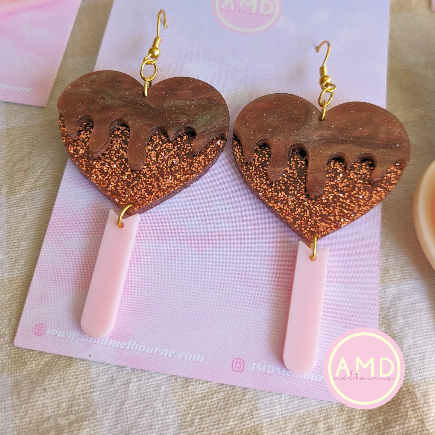 Chocolate Heart Pop Dangles