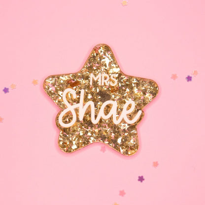 Chunky Glitter Star Badges