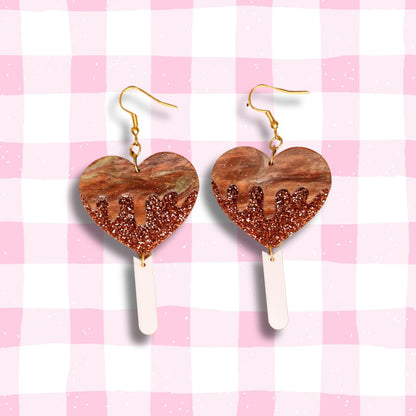 Chocolate Heart Pop Dangles