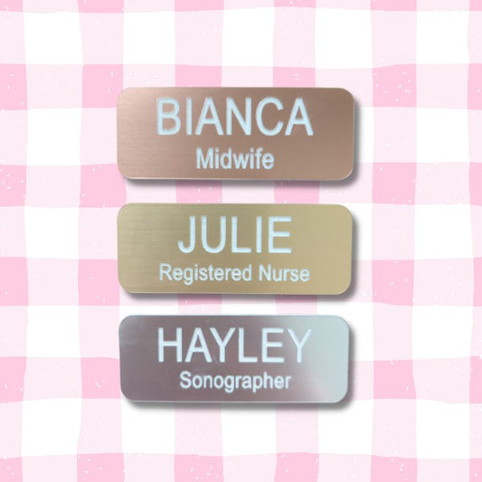 Brushed Metal Look Name Badge