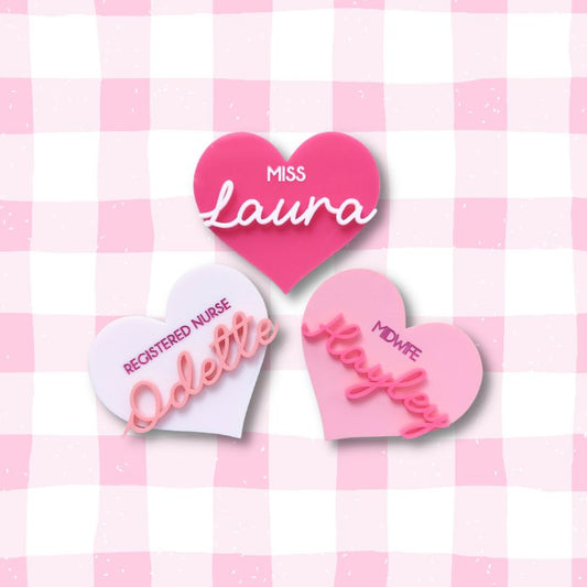 Love Heart Name Badge