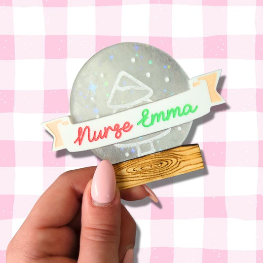 Snow Globe Name Badge