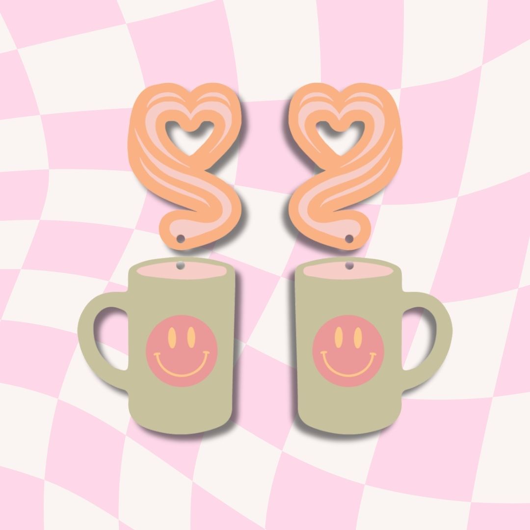 Coffee Cup Earrings Digital Bundle