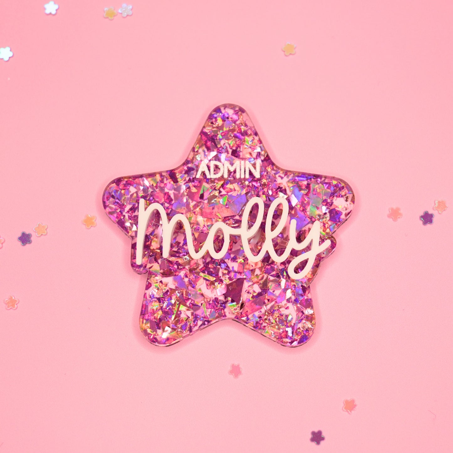 Chunky Glitter Star Badges