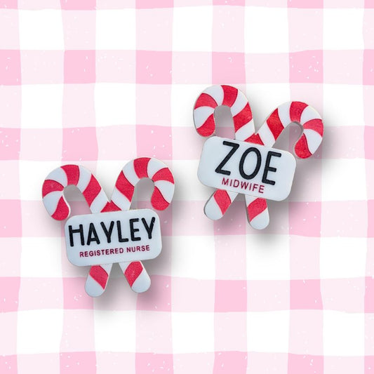 Candy Cane Name Badge