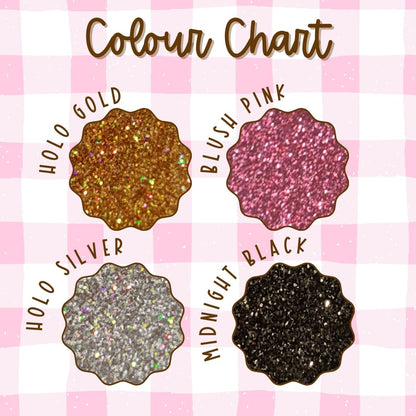 Premium Glitter Charm Badges