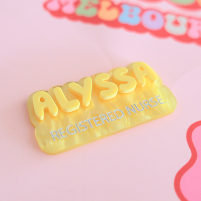 Pearlescent Swirl Name Badges