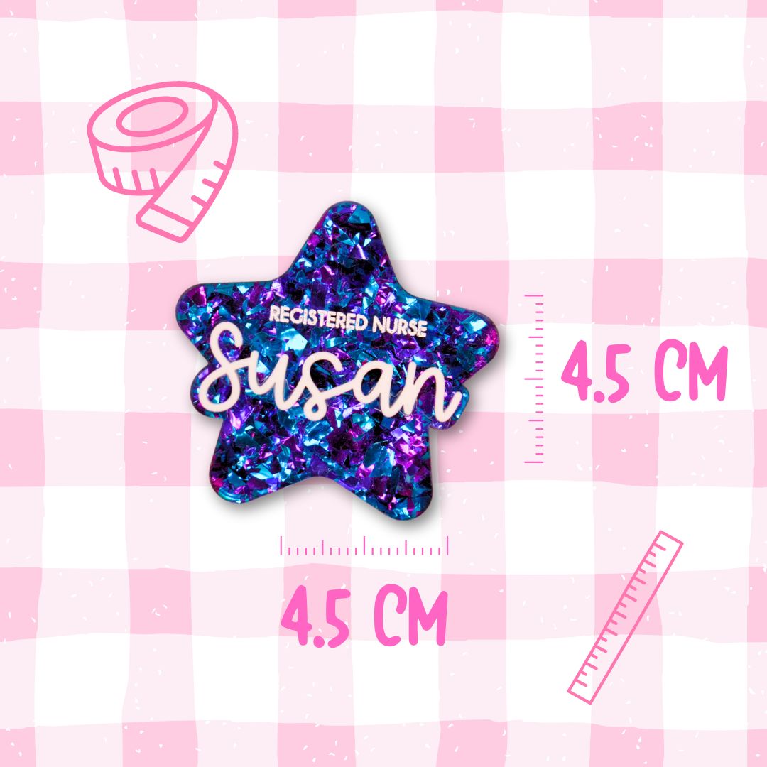 Chunky Glitter Star Badges