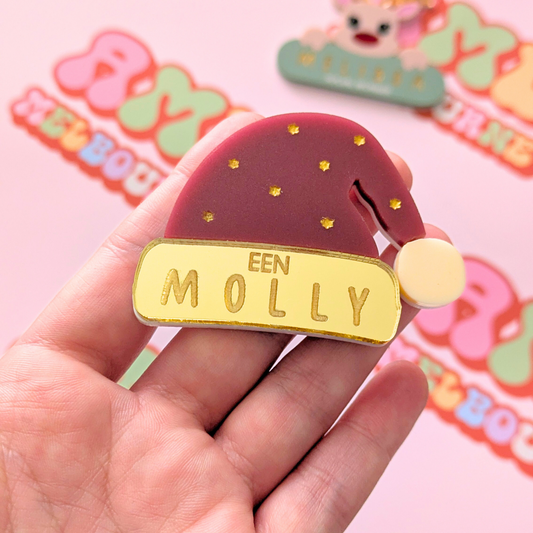 Layered Santa Hat Badge