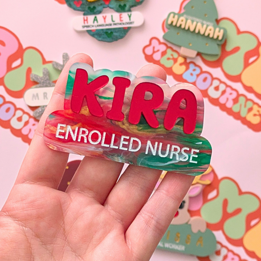 Christmas Pearlescent Badge
