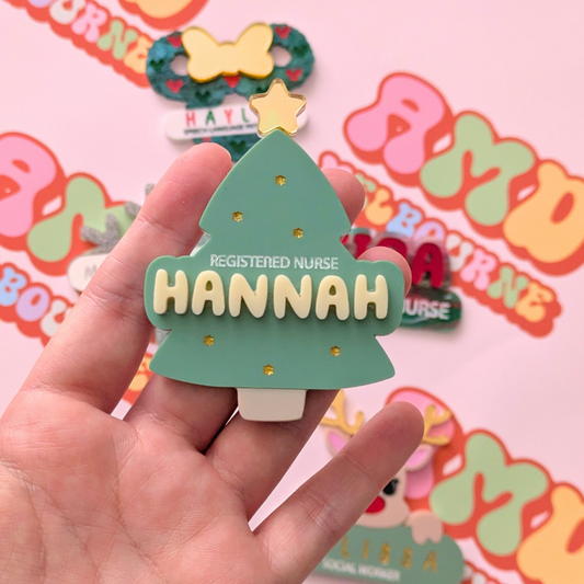 Layered Christmas Tree Badge