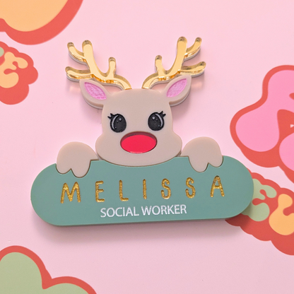 Rudolph Name Badge