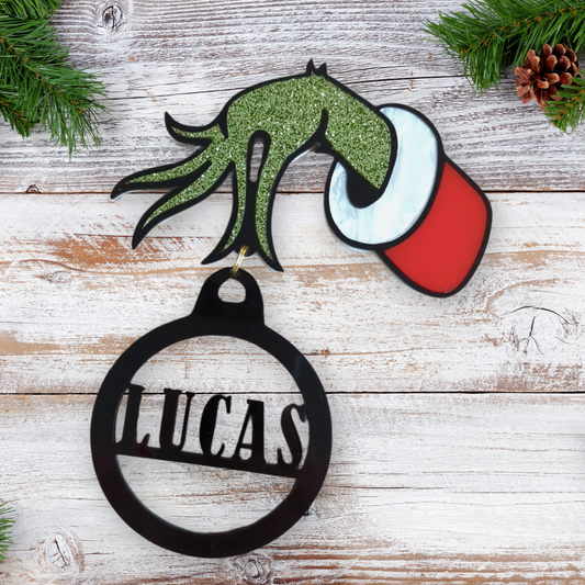 Personalised Grinch Christmas Ornament